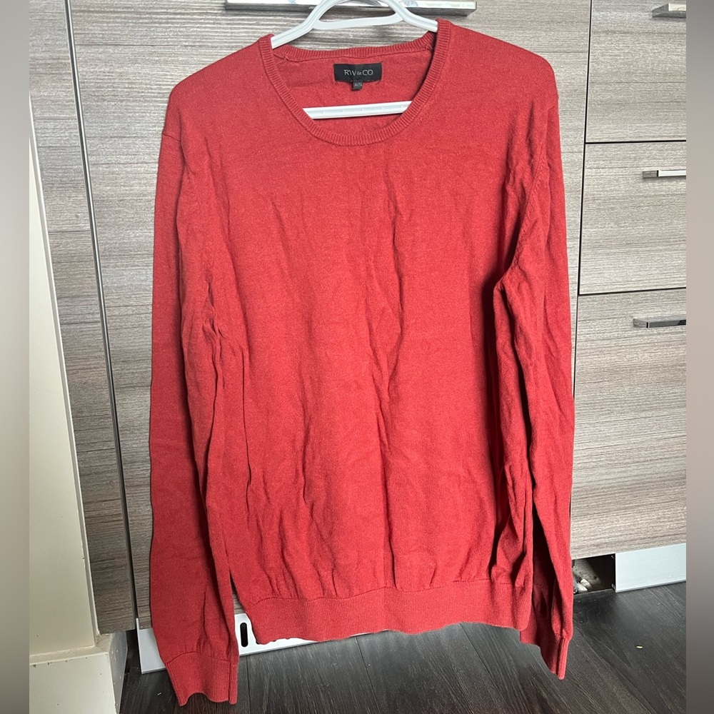 2/$15 RW&Co. Men’s Red Crewneck Sweater - Size XL